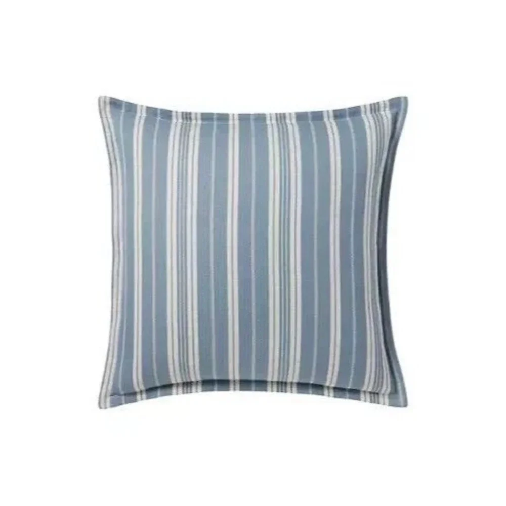 Ralph Lauren Marisa Euro Shams Sham $270 Blue Striped 100% Cotton Set of 2